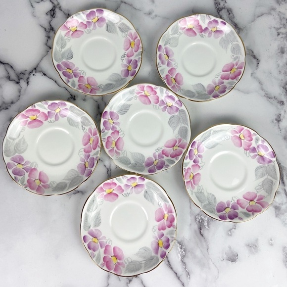 Coalport Bone China Vintage Floral Bread & Butter Plates: Set of 6 - Picture 1 of 9